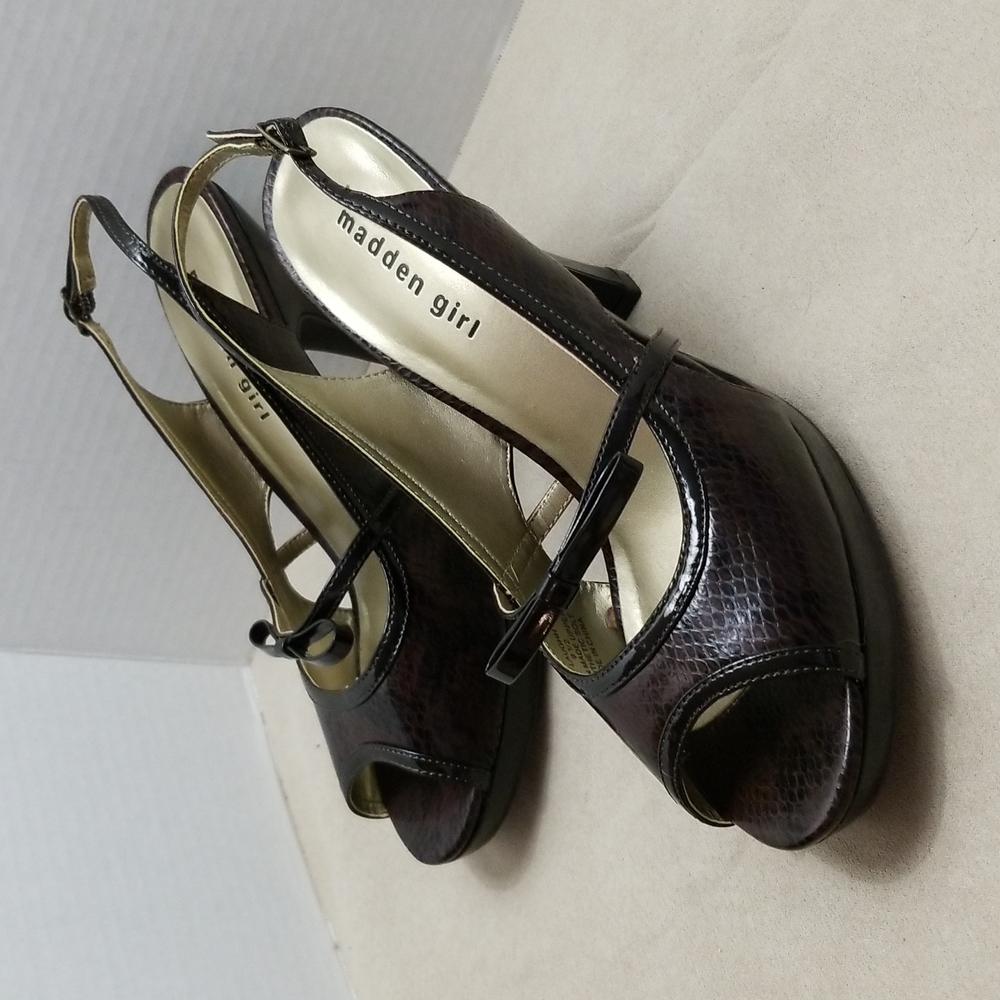 Madden Girl Laughh Faux Snakeskin Heel